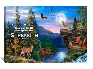 Welcome To The Woods Scripture Canvas Wall Art