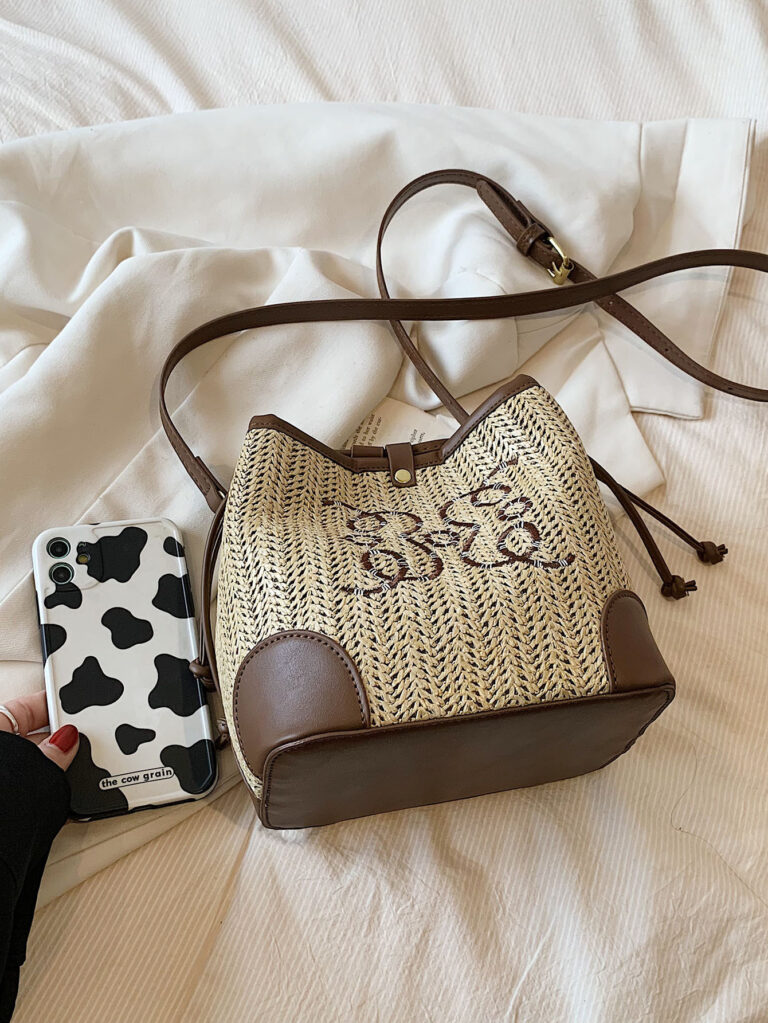 Alternative view of Women's Straw Seaside Vacation Beach Woven Bucket Bag