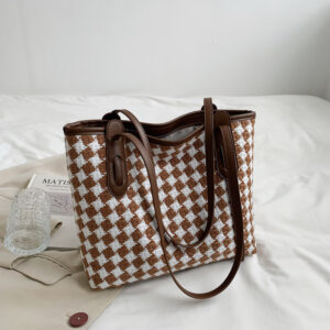 Alternative view of Plaid Single Shoulder Bag For Women With Large Capacity Tote