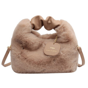 Alternative view of Women's Fashionable Pleated Plush One-shoulder Crossbody Bag