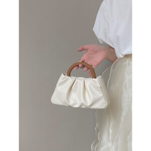 Alternative view of Wooden Handle Fold Cloud Small Handbag
