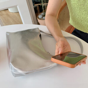 Alternative view of Minimalist Silver Handbag Shoulder Bag
