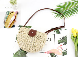 Alternative view of Semi-circular Straw Woven Bag, One-shoulder Messenger Casual Woven Female Bag