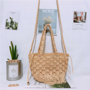 Alternative view of Scalloped Round Bucket Portable Messenger Shoulder Bag