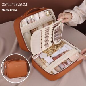 Alternative view of Three-in-one Multifunctional Partition Storage PU Cosmetic Bag