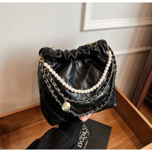 Alternative view of Women's Bag Popular Niche Texture Garbage Rhombus PU Hand