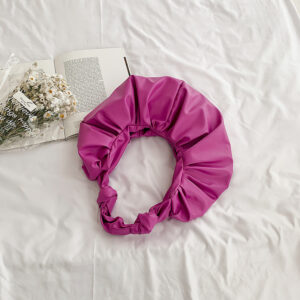 Niche Design Fold Cloud Small Bag Casual Soft Leather Handbag Female Round Messenger Bag