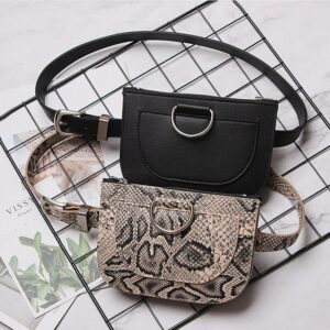 Snakeskin leather belt bag