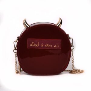 Alternative view of Personalized Corner Patent Leather Shoulder Bag Little Devil Bag Chain Crossbody Bag