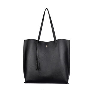 Alternative view of Solid color fringed handbag shoulder bag