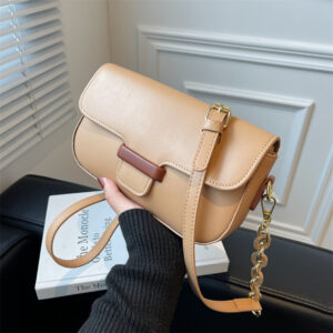 Alternative view of Retro Caramel Saddle Bag Simple New Style