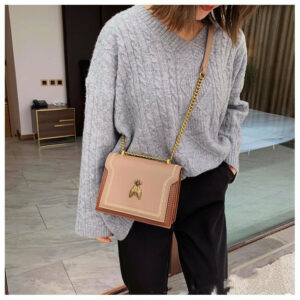 Alternative view of Small square bag chain shoulder all-match small bee rivet messenger bag