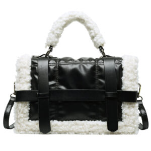 Alternative view of PU Material Lamb Velvet Handle Fashion Simple Small Square Bag