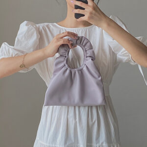 Mini Cloud Bag Female Soft Leather Fold Bag Clutch