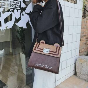 Alternative view of Japanese Soft Girl Cute Cartoon Sailor Bear Messenger Bag
