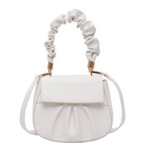 Pleated retro portable diagonal bag