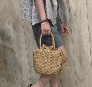 Drawstring Portable Thick Paper Rope Woven Bag
