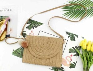 Alternative view of Ball Clutch Bag Messenger Straw Woven Bag