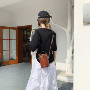 Single-Shoulder Cross-Body Bag Web Celebrity Versatile Cylindrical Hand Bag