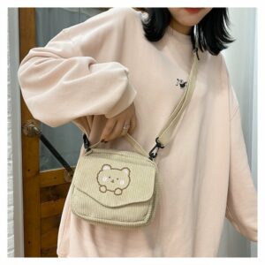 Alternative view of Cute And Cute Embroidered Bear Soft Girl Shoulder Bag Student Funny Small Bag