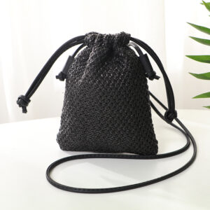 Alternative view of Small Square Bag With Straw Woven Oblique Cross
