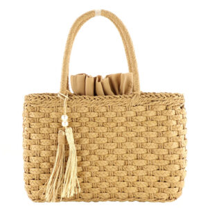Pearl Tassel Straw Woven Bag Portable Diagonal Fashion Female Bag Beach Bag Paper Rope Three-Strand Braid Woven Bag