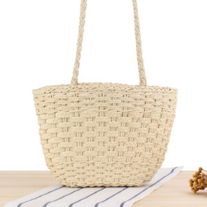 Hand-Woven Straw Bag Wild Dual-Use One-Shoulder Hand-Woven Bag Vacation Beach Bag