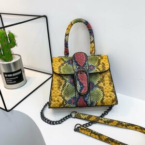 Alternative view of Small Bag Women's Spring And Summer New Korean Snake Print Small Square Bag Fashion Simple Messenger Single Shoulder Handbag