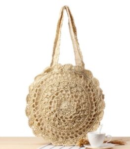 Alternative view of Round Straw Bag