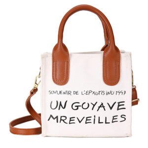 Alternative view of Alphabet Printing One-Shoulder Small Square Bag Student Fashion Messenger Handbag