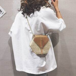 Alternative view of Small Bag Western Style Straw Woven Bag Texture Chain Bag Female Bag