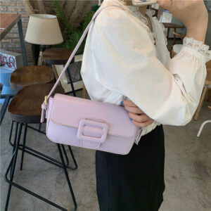 Solid Color Underarm Bag Retro One-shoulder Baguette