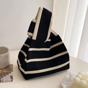 Alternative view of All-matching Striped Wool Knitted Handbag