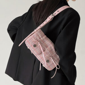 Bow Pleated Underarm Bag Simple Shoulder Messenger Bag