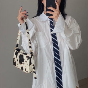 Alternative view of Cow underarm baguette handbag