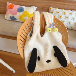 Alternative view of Cute Dog One Shoulder Lamb Fleece Large Ear Bag