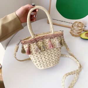 Alternative view of Tassel Single Shoulder Crossbody Straw Woven Bag