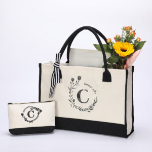 Canvas Bag Personalized First Printed Letter A