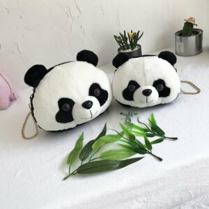 Plush panda shoulder bag