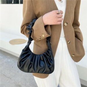 Alternative view of Female Cloud Fold Baguette One-shoulder Messenger Handbag