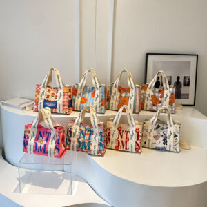 Alternative view of Letter Printed Canvas Bag Large Capacity Crossbody Ladies