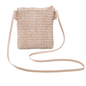 Alternative view of Mobile Phone Diagonal Bag Solid Color Straw Woven Female Bag