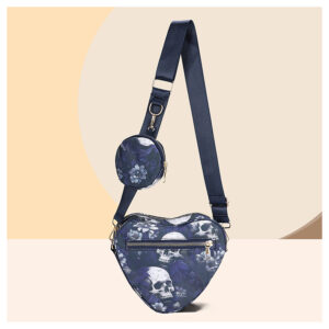 Alternative view of Skull Flower Printed Waterproof Oxford Cloth Large Capacity Versatile Shoulder Bag Detachable Coin Purse