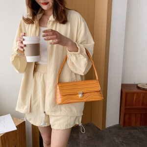 Alternative view of Stone pattern shoulder bag underarm baguette