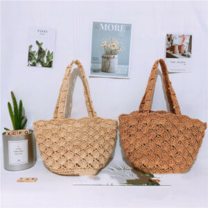 Scalloped Round Bucket Portable Messenger Shoulder Bag