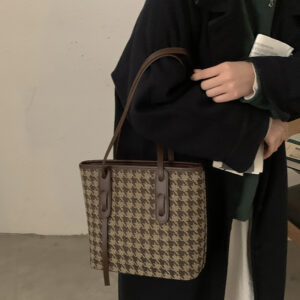 Large Bag Female Trendy Fashion Lattice Tote
