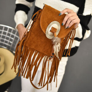 Alternative view of Bohemian Tassel Crossbody Small Bag Feather Personality Bag