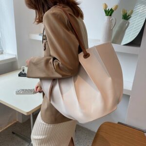 Bucket Bag Large Capacity Fashion Retro Soft Leather