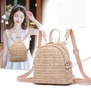 Versatile Fashion Woven Mini Backpack Casual