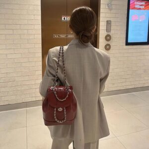 Mini Chain Schoolgirl Oil Wax Leather Backpack